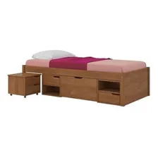 Cama Solteiro Com 3 Gavetas E 1 Mesa De Cabeceira Charme Foto mini 3