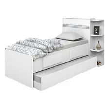 Cama Solteiro Com Baú 2 Gavetas E Cama Auxiliar Jade Ii Foto mini  3