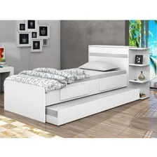 Cama Solteiro Com Baú 2 Gavetas E Cama Auxiliar Jade Ii Foto mini  2