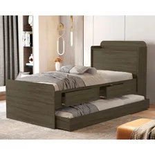 Cama Solteiro Com Baú E Cama Auxiliar Tamires Ahwt Foto  mini 1