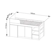 Cama Solteiro Com Escrivaninha Multim贸veis Vcr35067 Cor Branco Foto mini 3