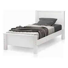 Cama Solteiro Em Madeira Mdf Com Estilo Tradicional Cor Branco Mila Foto mini 1