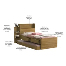 Cama Solteiro Isa Com Auxiliar Freij贸 Foto mini 3