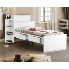 Cama Solteiro Isa Com Bau - Branco Foto mini 3