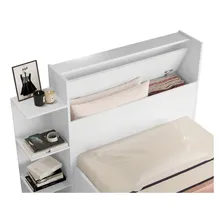 Cama Solteiro Isa Com Bau - Branco Foto mini 4