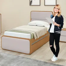 Cama Solteiro Loop Tecido Corano Com Cama Auxiliar Foto mini 4