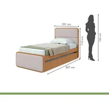 Cama Solteiro Loop Tecido Corano Com Cama Auxiliar Foto mini  3