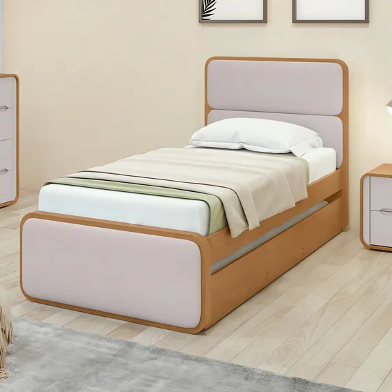 Cama Solteiro Loop Tecido Corano Com Cama Auxiliar Foto 1