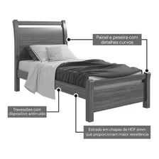 Cama Solteiro Lopas Reali - Branco Foto mini 2