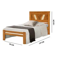 Cama Solteiro Madeira Maciça Mônaco Foto mini 3
