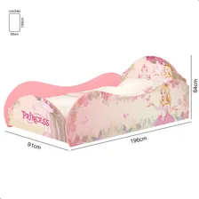 Cama Solteiro Princesa Rosa Com Colchão Foto mini  3