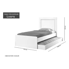 Cama solteiro VJ M贸veis Bicama Luara com cama auxiliar branco Foto mini 3
