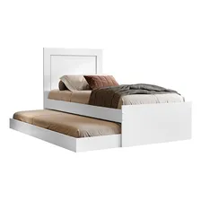 Cama solteiro VJ M贸veis Bicama Luara com cama auxiliar branco Foto mini 2