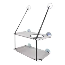 Cama Suspensa Parede Janela Dupla Camada Com Ventosa Gato. Cor Cinza Desenho Cama Suspensa De Janela Com Ventosa Gato Dupla Foto mini  2