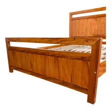 Cama Tamanho Queen Madeira Maciça ImperdÃvel Cor Natural Da Madeira Liso Foto mini 4