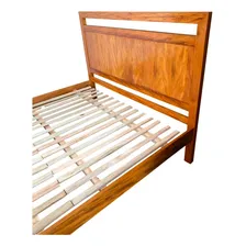 Cama Tamanho Queen Madeira Maciça ImperdÃvel Cor Natural Da Madeira Liso Foto mini 1