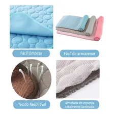 Cama Tapete Colchonete Refrescante Cães Gatos P 60x40 Cor Rosa Foto mini 4