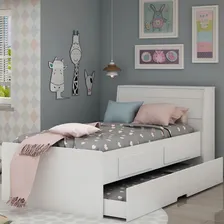 Cama Teen Bibox solteiro Com Cama Auxiliar Branco Foto mini 3