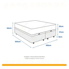 Camabox Baú+colchão Superking Classi Molapocket 193x203x64cm Cor Bege Foto mini  3