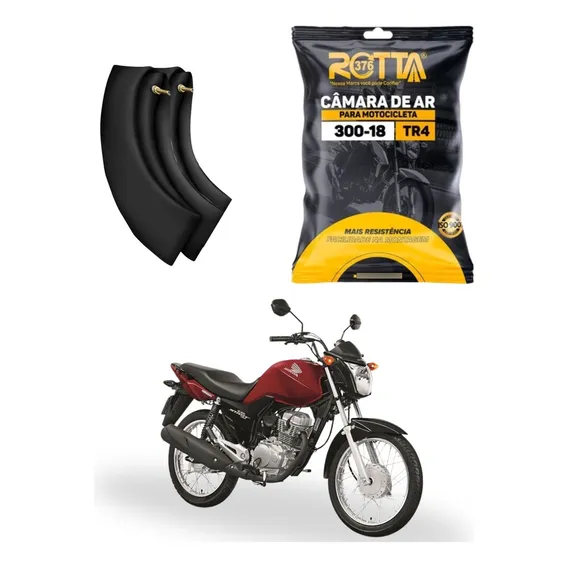 Camara Ar Moto Aro 18 Cg Titan Fan 125 150 160 Ybr Todas Tipo Da Válvula Schrader Foto 1