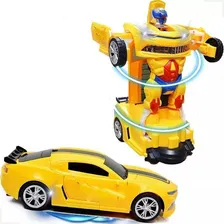 Camaro Transformers Carrinho Brinquedo Vira Rob么 Luz Som Foto mini 1