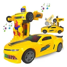 Camaro Transformers Carrinho Brinquedo Vira Rob么 Luz Som Foto mini 3