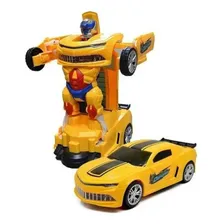 Camaro Transformers Carrinho Brinquedo Vira Rob么 Luz Som Foto mini 2