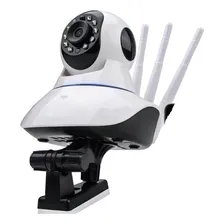 Câmera De Segurança Camera Câmera Ip Sem Fio 360° 3 Antenas Hd Wifi Rj45 Visão Noturna Câmera Ip Sem Fio 360° 3 Antenas Hd Wifi Rj45 Visão Noturna Com Resolução Hd Visão Nocturna Incluída Foto  mini 1