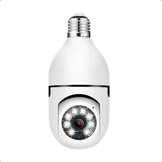 Camera De Segurança Ip Lampada Panoramica Wifi Hd 1080p Espi Cor Branca Foto 1