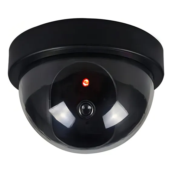 Câmera Dome Infravermelho Falsa Com Led Preta Foto 1