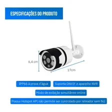 Camera Ip Externa Ip66 À Prova D'água Wifi Yoosee 960p Cor Branco Foto mini 3