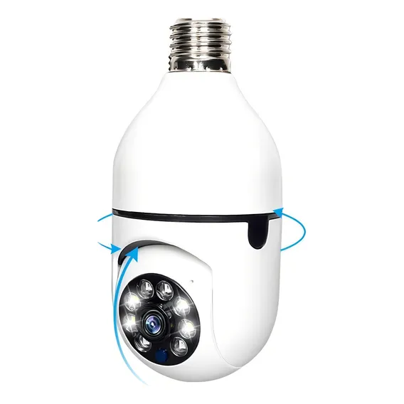 Camera Ip Seguraca Lampada Panoramica Espia Wifi Foto 1
