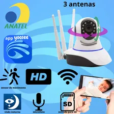 Camera Ip Wifi 3 Antenas Hd 720p App Yoosee/yyp2p Noturna Foto mini 1