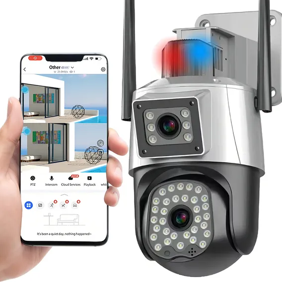 Câmera Segurança Dupla Lente Wifi Ip Yosee 2x 2mp Full Hd Câmera Segurança Foto 1