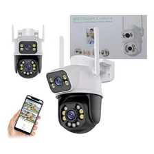 Câmera Segurança Lente Dupla Ip66 Full Hd 1080p Cor Câmera Lente Dupla Branca Foto  mini 1