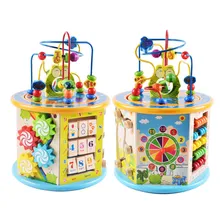 Camewin Brinquedo Caixa De Madeira Atividades Educativo Sensorial Atividades Em Cubos Foto mini 2