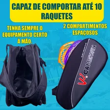 Camewin Raqueteira Bolsa Raquete Beach Tennis E Padel Preta Foto mini 4