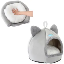 Caminha Cama Tenda Luxo Cabana Toca Para Gatos Iglu 40cm Cinza Foto mini 1