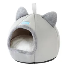 Caminha Cama Tenda Luxo Cabana Toca Para Gatos Iglu 40cm Cinza Foto mini 2