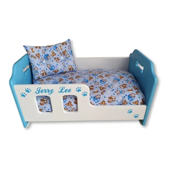 Caminha Pet Em Madeira Tamanho M 68x45 Cor Azul Cor VocĂȘ Escolhe Desenho Berço Foto 1