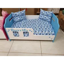 Caminha Pet Em Madeira Tamanho M 68x45 Cor Azul Cor VocĂȘ Escolhe Desenho Berço Foto mini 3