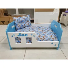 Caminha Pet Em Madeira Tamanho M 68x45 Cor Azul Cor VocĂȘ Escolhe Desenho Berço Foto mini 2