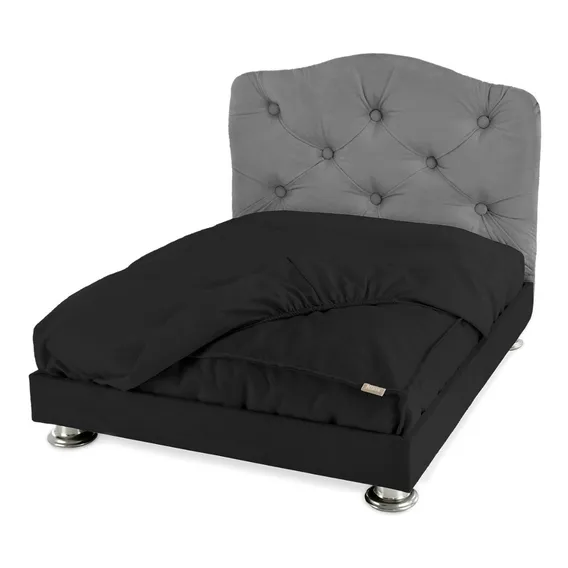 Caminha Pet Luxo Cama Box + Cabeceira Tam P 45x55 Cor Cinza/preto Foto 1