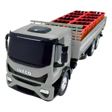 Caminhao Bebidas Iveco Carroceria Delivery Usual Brinquedos Cor Prata Foto mini  2