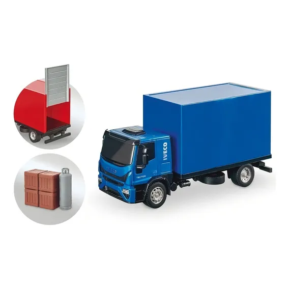 Caminhão De Brinquedo Iveco Tector Baú Com Acessórios Usual Foto 1
