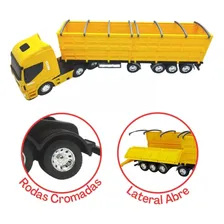 Caminhão Miniatura Iveco Hi-way Graneleiro Escala 1/30 Usual Cor Amarelo Foto mini 3