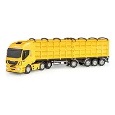 Caminhão Miniatura Iveco Hi-way Graneleiro Escala 1/30 Usual Cor Amarelo Foto mini 1
