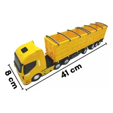Caminhão Miniatura Iveco Hi-way Graneleiro Escala 1/30 Usual Cor Amarelo Foto mini 2