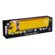Caminhão Miniatura Mercedes Benz Actros Baú Refrigerado Cor Dourado Foto mini 1