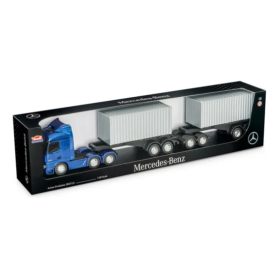 Caminhão Miniatura Mercedes Benz Actros Rodotrem Container Cor Azul-escuro Foto 1